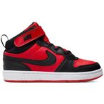 Nike Court Borought Mid2 Leather Kids Sneaker Hakiki Deri Lastik Bağcıklı Cırtlı Bebek Ayakkabısı Kırmızı