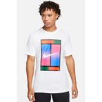 Nike Court Dri Fit Heritage Mens Tee Grafik Baskılı Erkek Tişört Beyaz