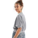 Nike Crop Loose Fit French Terry Short Sleeve Top Kadın Bol Kesim Crop Kısa Kollu Sweatshirt Gri - XS