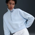 Nike DQ5767-423 Phoenix Fleece QZ Crop Mavi Kadın Sweatshirt