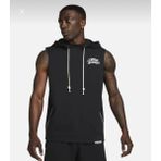 Nike Dri-Fit Basketbol Bol Kesim Kapüşonlu Sıfır Kol Siyah Erkek T-Shirt DH7441-010