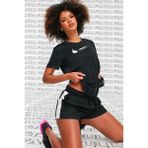 Nike Dri-Fit Double Swoosh Run Tee Kısa Kollu Kadın Koşu Spor Antrenman Tişörtü - Siyah