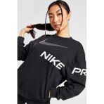 Nike Dri-Fit French Terry Graphic Running Womens Sweatshirt Kadın Cepli Bol Kesim Koşu Sweatshirt Siyah - XS