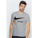 Nike Dri-Fit Running Erkek Gri Spor Tişört - M