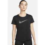 Nike Dri-Fit Swoosh Hbr Short-Sleeve Siyah Kadın Spor Tişört