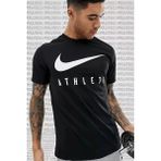 Nike Dri Fit Training Cotton Tee Short Sleeve Baskılı Siyah Tişört - M