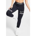 Nike Dri Fit Training Pro Graphic Women's Mid Rise Leggings Kadın Spor Tayt Füme Siyah