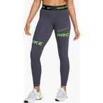 Nike Dri Fit Training Pro Graphic Women's Mid Rise Leggings Kadın Spor Tayt Füme Yeşil