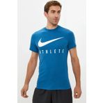 Nike Dri-Fit Training Swoosh Standart Kesim Mavi Erkek Tişört