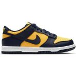 Nike Dunk Low GS Leather Sneaker Hakiki Deri Lacivert Sarı Günlük Unisex Spor Ayakkabı