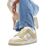 Nike Dunk Low Retro Team Gold Beyaz-Bej Renk Deri Erkek Spor Ayakkabı