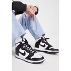 Nike Dunk Panda Hıgh Retro Erkek Siyah-Beyaz Deri Bilekli Spor Ayakkabı - Siyah - Beyaz