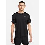 Nike DV9315-010 M NK DF UV MILER SS Bisiklet Yaka Düz Siyah Erkek T-shirt