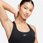 Nike DX6817-010 Swoosh Light Support Dolgusuz Siyah Kadın Spor Sütyeni