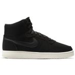 Nike Ebernon Mid Leather Womens Sneaker Black Hakiki Deri Siyah Kadın Spor Ayakkabı