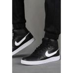 Nike Ebernon Mid Triple Leather Erkek Sneaker Hakiki Deri Bilekli Spor Ayakkabı Siyah - (DipCamo)Charcoal-White