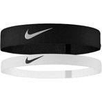 Nike Erkek Flex Headband 2'li paket alın bandı, koşu, fitness, antrenman, spor saç bandı seti, siyah/beyaz/siyah, tek boy
