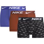 NIKE Erkek Marka Logolu Elastik Bel Bantlı Günlük Kullanıma Uygun Mavi-Kahverengi-Siyah Boxer 000PKE1156 EX3