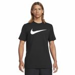 Nike Erkek Spor Giyimi Swoosh Tişört, Siyah/Beyaz, S