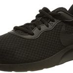 NIKE Erkek Tanjun Spor Ayakkabı, Siyah Beyaz Zar Volt Siyah, 11.5 UK