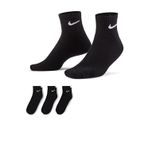 Nike Everyday Cushioned Training Ankle Socks 3lü Paket Unısex Siyah Çorap - SX7667-010