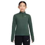Nike FD2853-323 Dri-FIT Uzun Kollu Çeyrek Fermuarlı Kız Çocuk Üstü - Yeşil