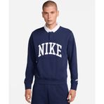 Nike FN3112-410 Club Fleece Long-Sleeve Fleece Polo Lacivert Erkek Sweatshirt