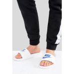 Nike Futura Benassi Slide Beyaz-Mavi Unisex Terlik Suni Deri Tek Bantlı Rahat Tasarım