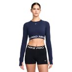 Nike FV5484-410 Mavi Pro Dri-Fit 365 Crop Kadın Antrenman T-Shirt
