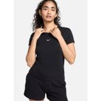 Nike FV5508-010 W NSW NK CHLL KNT MD CRP Siyah Yuvarlak Yaka Düz Kadın T-Shirt
