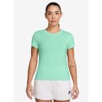 Nike FV5508-353 W NSW NK CHLL KNT MD CRP Yeşil Yuvarlak Crop Düz Kadın T-Shirt