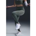 Nike Go Firm Support High Rise Full Length Kadın 6 Cepli Lazer Kesim Antreman Taytı Koyu Yeşil