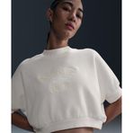 Nike HJ0224-133 Sportswear Collection Short-Sleeve Fleece Crew-Neck Top Beyaz Kadın T-Shirt