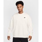 Nike HJ1819-133 Club Fleece Oversized French Terry Crew Beyaz Erkek Sweatshirt