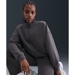 Nike HQ8188-036 Gri 24.7 ImpossiblySoft Dri-FIT Oversized 1/2-Zip Top Kadın Sweatshirt