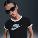 Nike IF4072-010 SS Ringer Tee Vintage Run Siyah Kadın T-Shirt