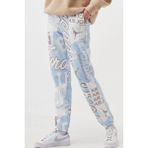 Nike Jordan Fleece Allover Printed Loose Fit Pants Kadın Bol Kesim Eşofman Altı Mavi - Mavi - Beyaz