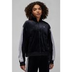 Nike Jordan Flight Full Zıp Velaur Womens Sweatshirt Oversize Kadife Kadın Sweatshirt Siyah