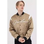 Nike Jordan Mvp Varsity Synthetic Fill Jacket Dokuma Bomber Ceket Gold Bej