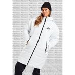 Nike Kadın Uzun Midi Kapüşonlu Parka DX1798-121 Beyaz Düz Kesim Rahat Yapı