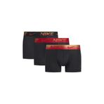 Nike Logolu Elastik Bantlı Günlük Boxer 3'lü Paket, S, 0000KE1156, Kırmızı-Turuncu-Siyah, erkek