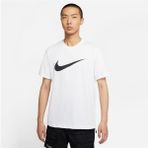 Nike M Nsw Tee Icon Swoosh Erkek Beyaz T-Shirt Nefes Alabilir Kumaş ile Şık Tasarım