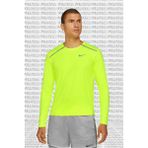 Nike Men's Long Sleeve Dry Miler Running Shirt Uzun Kollu Erkek Koşu Üstü Tişörtü Sarı - XL