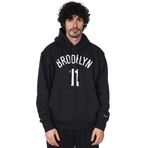 Nike NBA Brooklyn 11 Hoodie Erkek Kapüşonlu Bol Kesim Sweatshirt Siyah