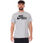 Nike Nsw Tee Just Do It Swoosh Erkek Gri Pamuklu Tişört Rahat Kesim AR5006-063