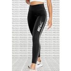 Nike One Dri Fit Training Printed Black Leggings Toparlayıcı 2 İç Cepli Siyah Tayt