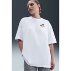 Nike Oversized Short Sleeve Graphic T-Shirt Grafik Baskılı Oversize Kadın Tişört Beyaz