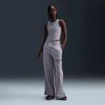 Nike Phoenix Fleece Hr Logo Pant Wide Kadın Eşofman Altı - Polarlı Yüksek Belli Geniş Paça - FV7684-634 - Mor