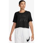 Nike Pro Dri-Fit Graphics Kadın Tişört XS Siyah Kısa Kol Cropped Tasarım Spor ve Günlük Kullanım