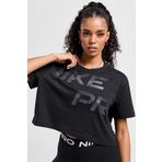 Nike Pro Dri Fit Graphics Loose Fit T-shirt Kadın Crop Büyük Beden Günlük Tişört Siyah